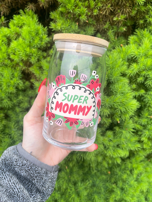 Super Mommy Glass Cup