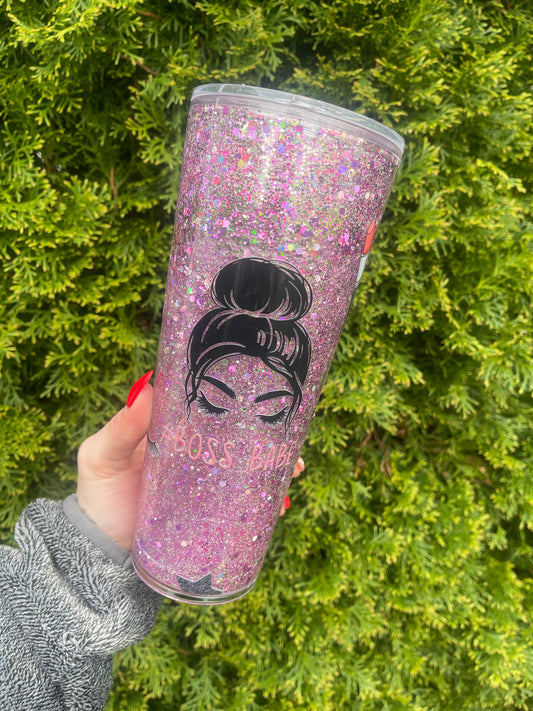 Girl Boss Snow Globe Tumbler