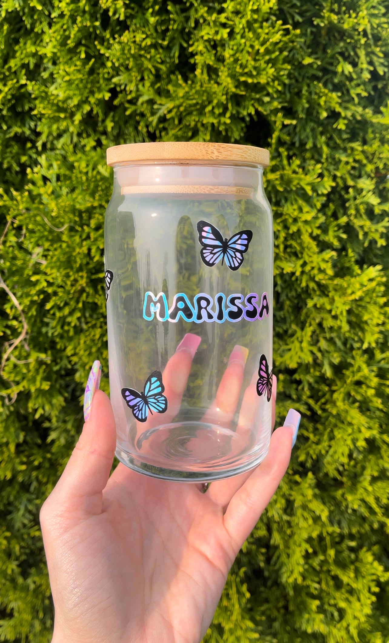 Butterfly Personalized Glass Cup