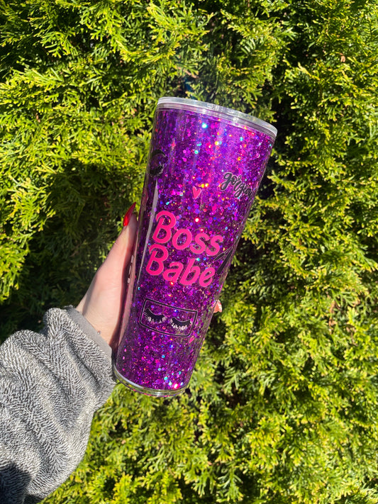 Boss Babe Snow globe tumbler