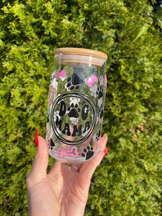 Dog Mama Glass Cup