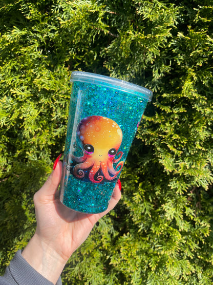 Under the Sea Octopus Snow Globe Tumbler