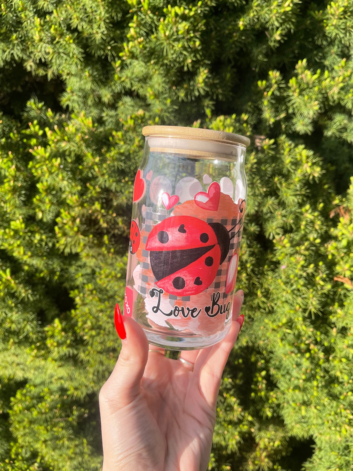 Love Bug Glass Cup