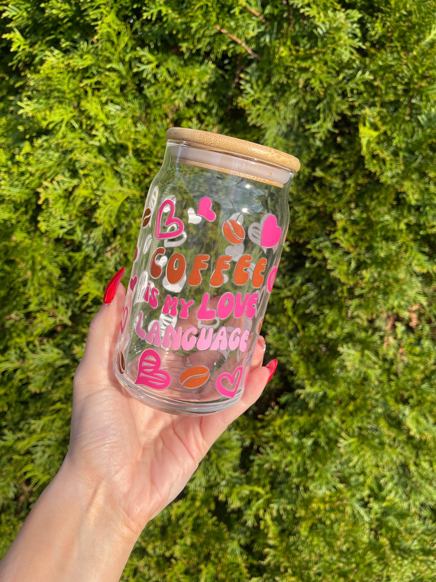 Coffee is my love language Glass Cup