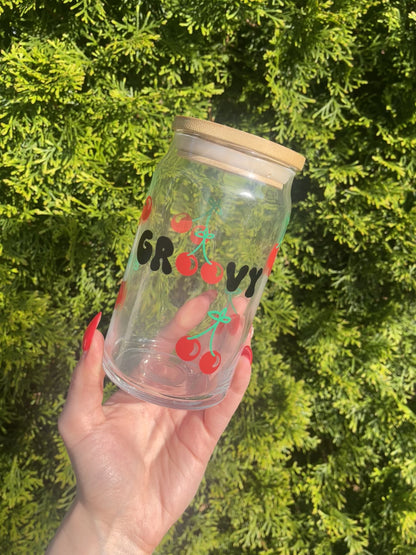 Groovy Cherry Glass Cup