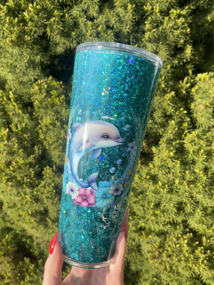 Dolphin Snow Globe Tumbler