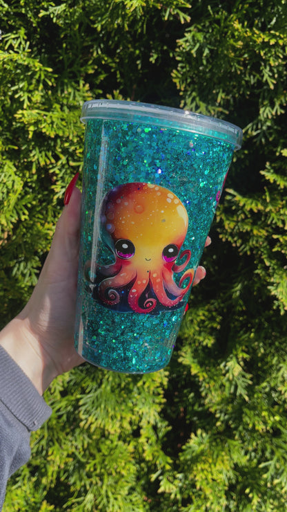 Under the Sea Octopus Snow Globe Tumbler