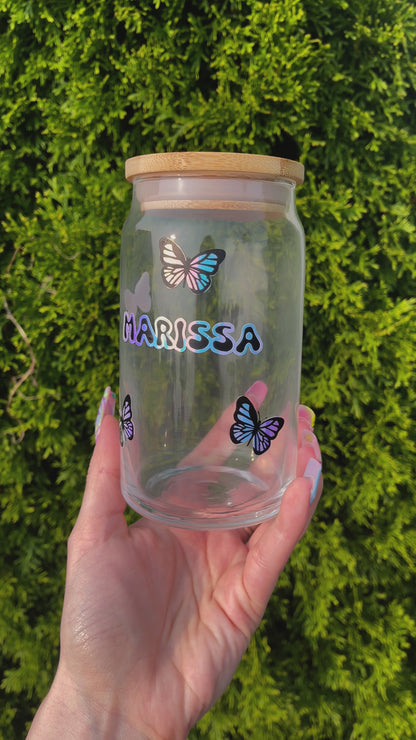 Butterfly Personalized Glass Cup